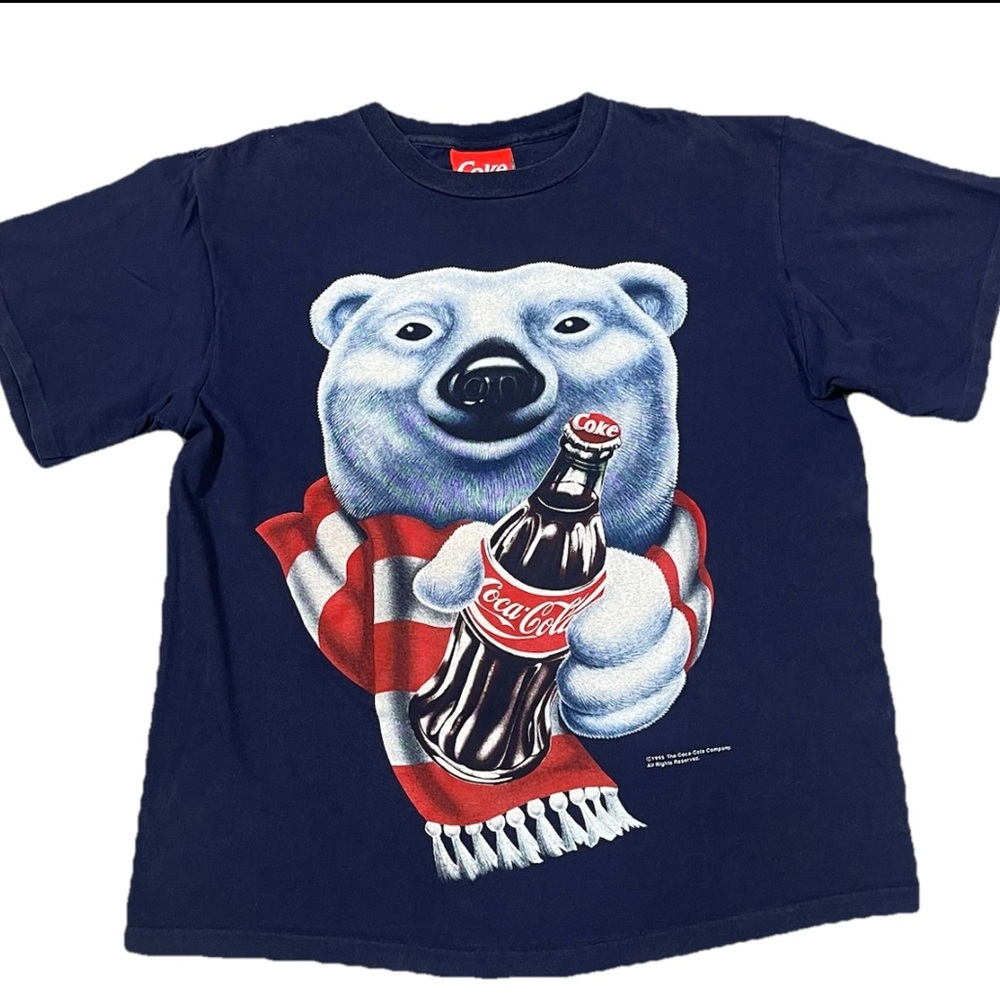 Vintage 1995 Coca-Cola Polar Bear Single Stitch T-Shirt Size XL Coke